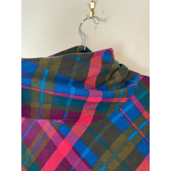 Talbots Womens Plaid Long Sleeve Turtleneck Tee Top Size XL Holiday CJ. Jill Flo - Picture 9 of 13